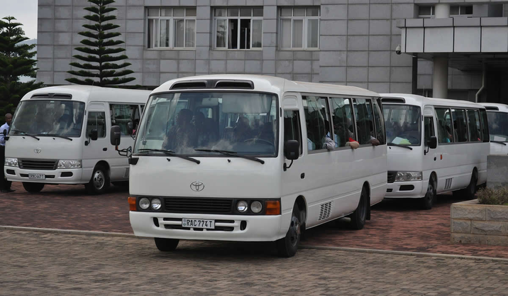 Rent a Toyota Coaster in Rwanda for group travel